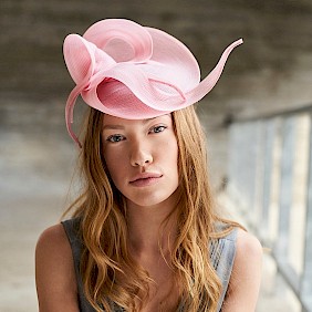 Fascinator hat pink wedding guest races ascot